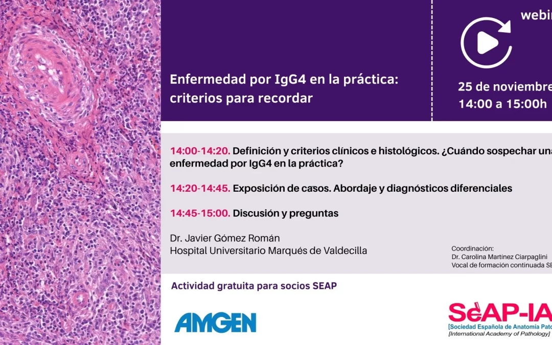 Webinar: Enfermedad por IgG4 en la práctica: criterios para recordar
